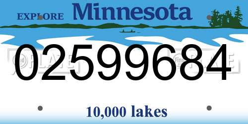 02599684 Minnesota License Plate