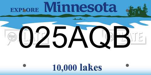 025AQB Minnesota License Plate