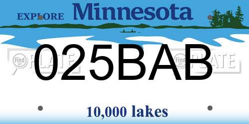 025BAB Minnesota License Plate