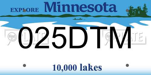 025DTM Minnesota License Plate