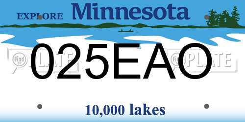 025EAO Minnesota License Plate