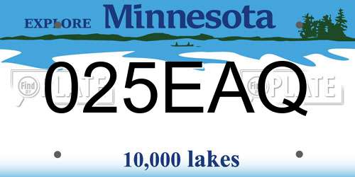 025EAQ Minnesota License Plate