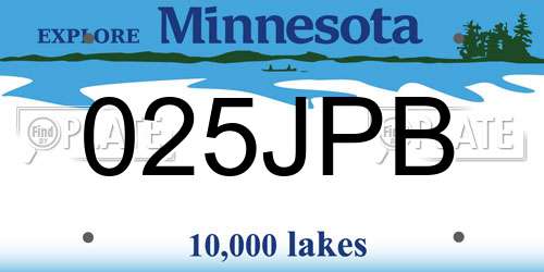 025JPB Minnesota License Plate
