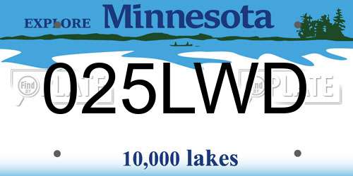 025LWD Minnesota License Plate