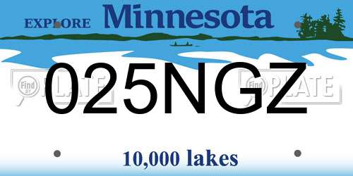 025NGZ Minnesota License Plate