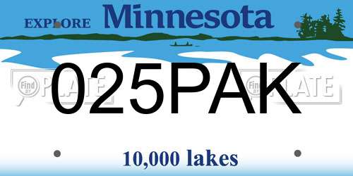 025PAK Minnesota License Plate