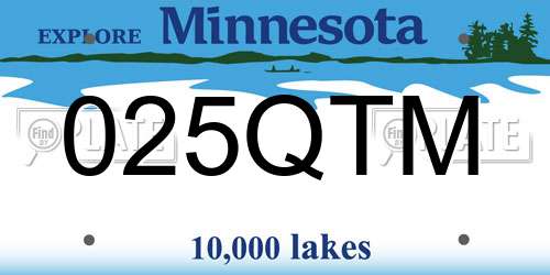 025QTM Minnesota License Plate