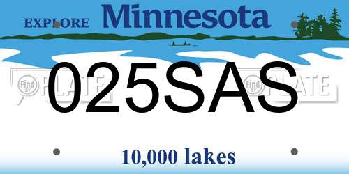 025SAS Minnesota License Plate