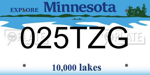 025TZG Minnesota License Plate