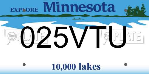 025VTU Minnesota License Plate