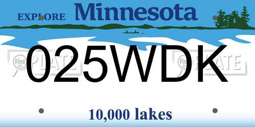 025WDK Minnesota License Plate