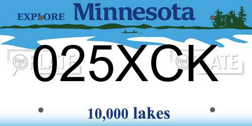025XCK Minnesota License Plate