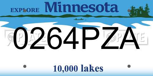 0264PZA Minnesota License Plate