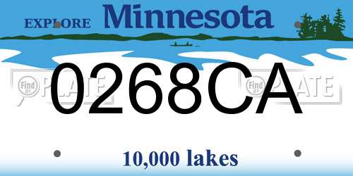 0268CA Minnesota License Plate