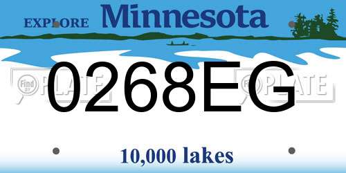 0268EG Minnesota License Plate