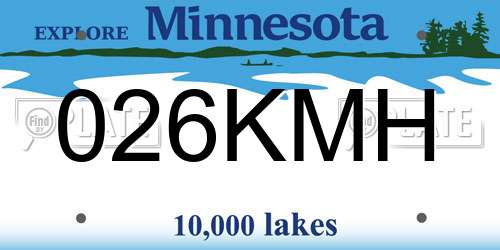 026KMH Minnesota License Plate