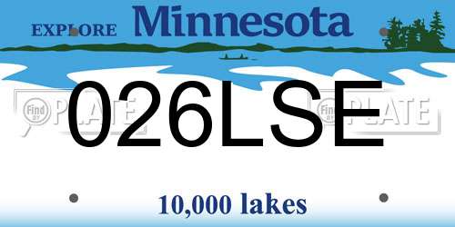 026LSE Minnesota License Plate