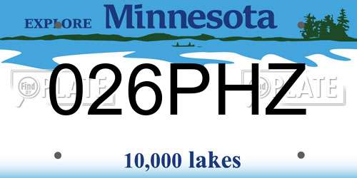 026PHZ Minnesota License Plate