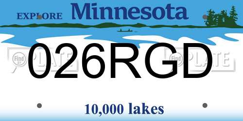026RGD Minnesota License Plate