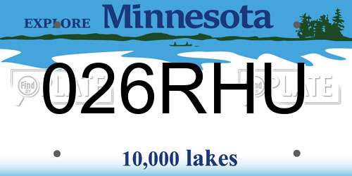 026RHU Minnesota License Plate