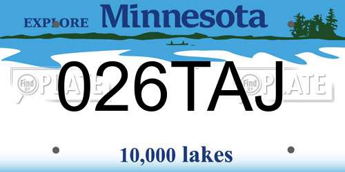 026TAJ Minnesota License Plate
