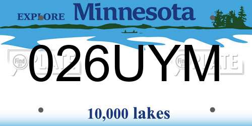 026UYM Minnesota License Plate
