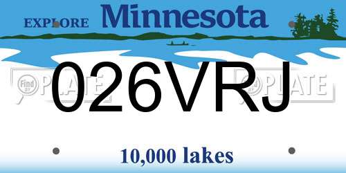 026VRJ Minnesota License Plate