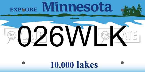 026WLK Minnesota License Plate