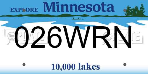 026WRN Minnesota License Plate