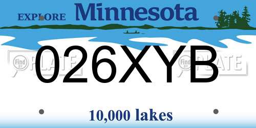 026XYB Minnesota License Plate