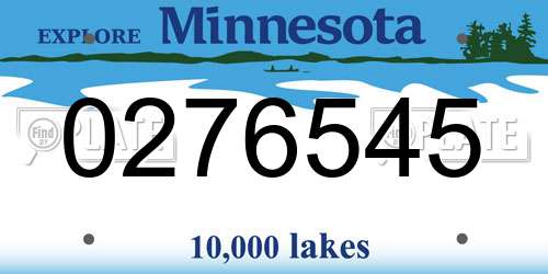 0276545 Minnesota License Plate