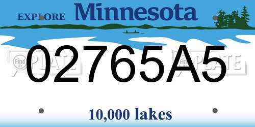 02765A5 Minnesota License Plate