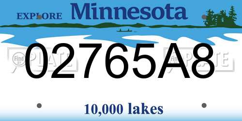02765A8 Minnesota License Plate