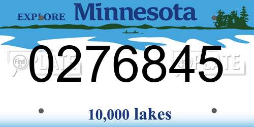 0276845 Minnesota License Plate