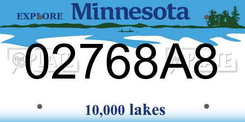 02768A8 Minnesota License Plate