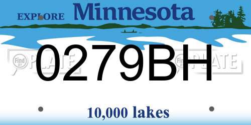 0279BH Minnesota License Plate