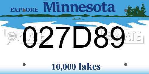 027D89 Minnesota License Plate