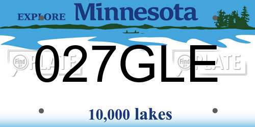 027GLE Minnesota License Plate