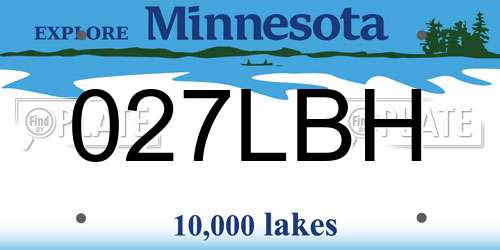 027LBH Minnesota License Plate