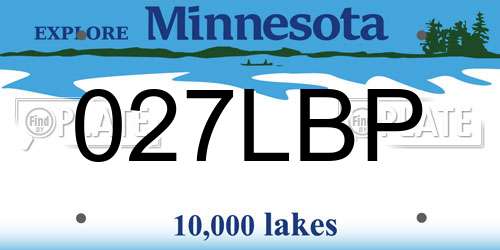027LBP Minnesota License Plate