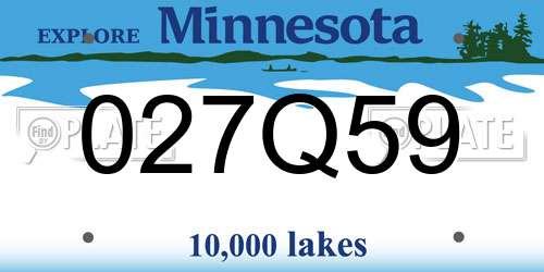 027Q59 Minnesota License Plate