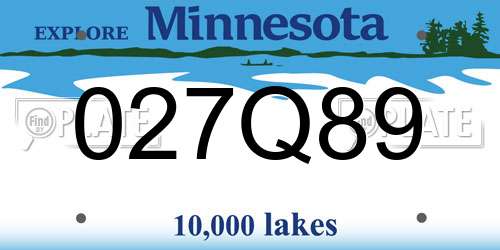 027Q89 Minnesota License Plate