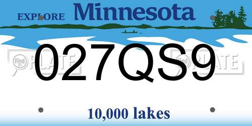 027QS9 Minnesota License Plate