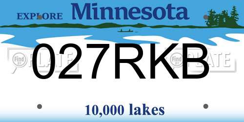 027RKB Minnesota License Plate