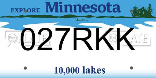 027RKK Minnesota License Plate