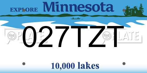 027TZT Minnesota License Plate
