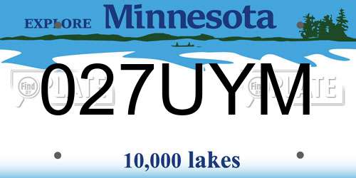 027UYM Minnesota License Plate
