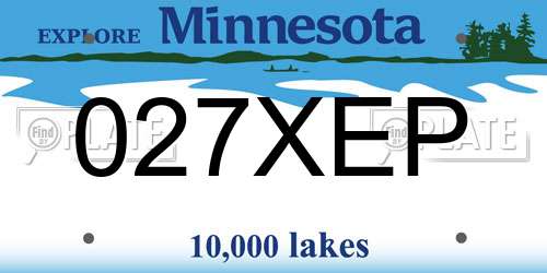027XEP Minnesota License Plate