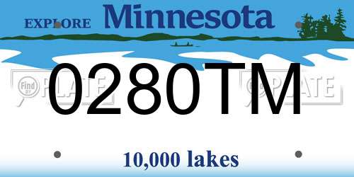 0280TM Minnesota License Plate