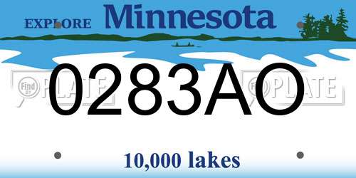 0283AO Minnesota License Plate